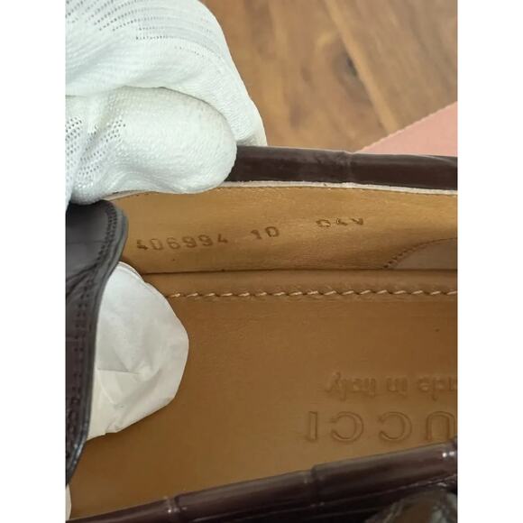 GUCCI Mens Genuine Crocodile Jordaan Horsebit Loafers Size 10 G, US 10.5 $4900* - Picture 4 of 6